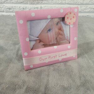Mud Pie Baby Talk Picture Photo Frame Girl Cloth Covered 4 X 6 S96E